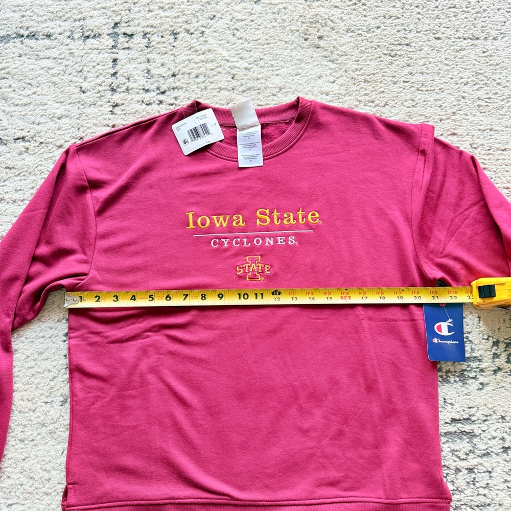 NWT-Champion Embroidered Iowa State Cyclones Maroon Crewneck Sweatshirt Sz M - Picture 13 of 15
